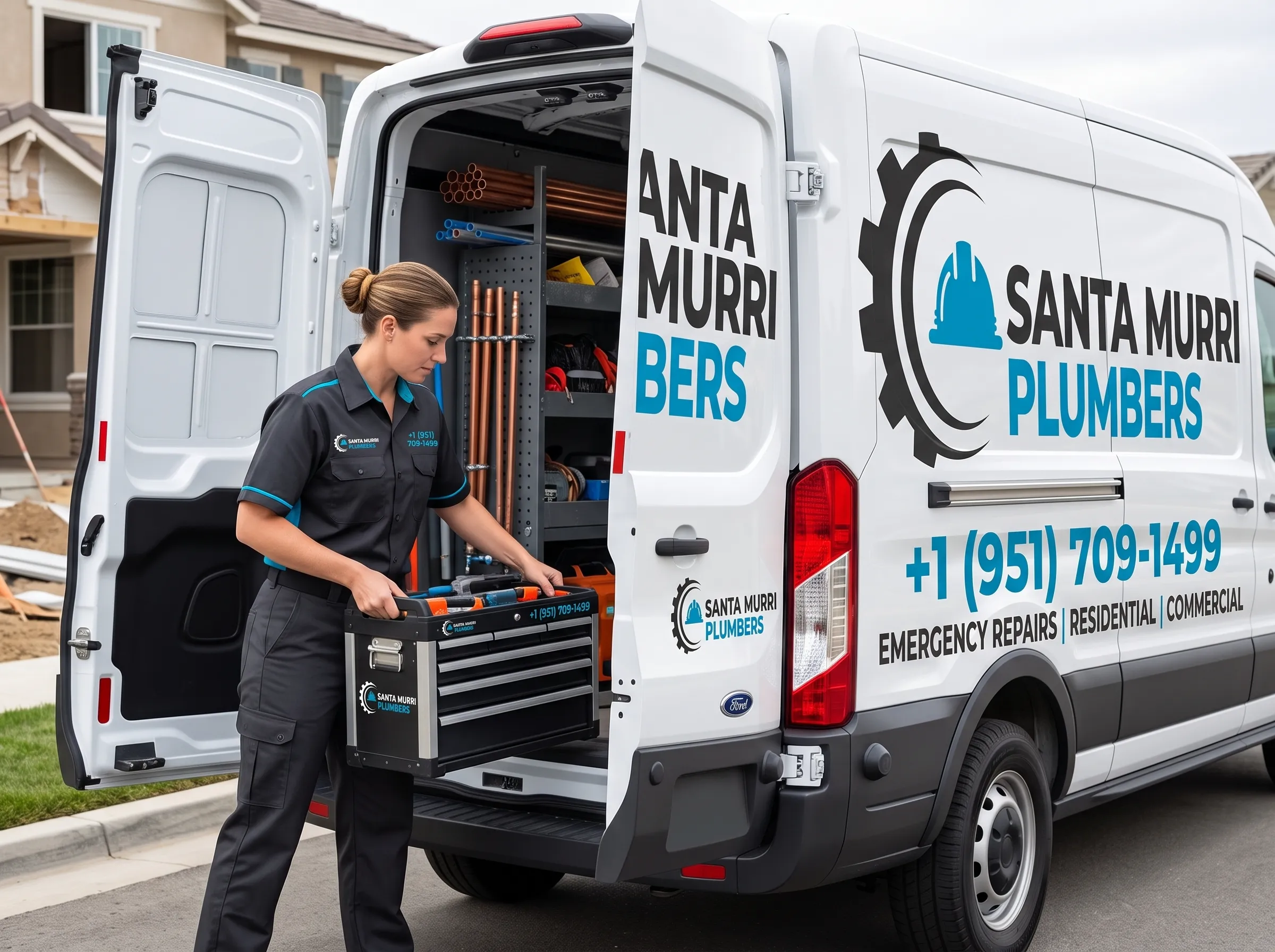 Santa Murri Plumbers Fully Equipped Van — Emergency Plumbing Murrieta CA
